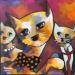 Painting Chat chat chat by Fauve | Painting Figurative Animals Acrylic