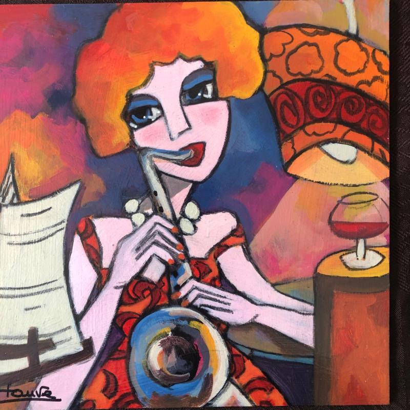 Painting Margot et son sax by Fauve | Painting Figurative Music Acrylic