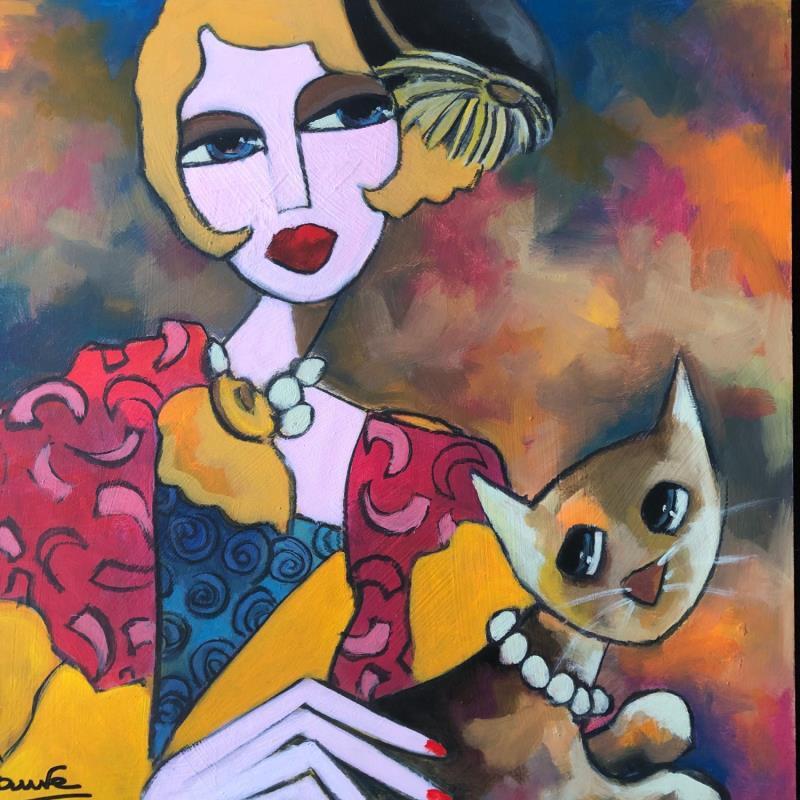 Painting Mon chat Victor  by Fauve | Painting Figurative Life style Acrylic