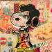 Painting Snoopy elvis by Kikayou | Painting Pop-art Pop icons Graffiti Acrylic Gluing