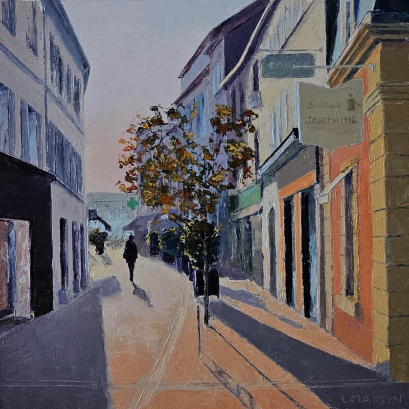 Gemälde Rueil, rue Paul Vaillant Couturier von Martin Laurent | Gemälde Figurativ Urban Alltagsszenen Öl