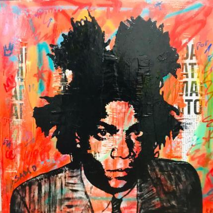 Painting Basquiat by Kikayou | Painting Pop-art Acrylic, Gluing, Graffiti Pop icons