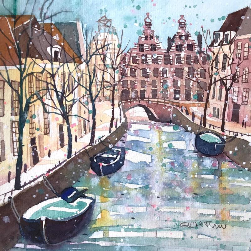 Painting NO.  24294 HAARLEM BANKENESSEGRACHT by Thurnherr Edith | Painting Subject matter Watercolor Urban