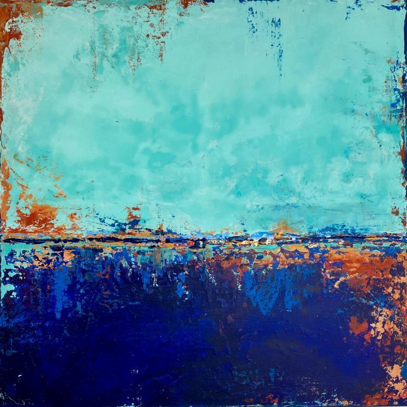 Painting Blue energy by Dravet Brigitte | Painting Abstract Acrylic Minimalist