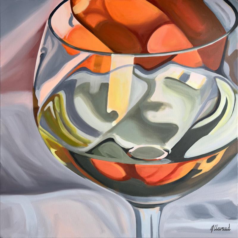 Painting WHITE WINE REFLECTIONS by Clavaud Morgane | Painting Figurative Acrylic Life style, Still-life