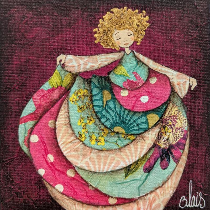 Painting Edith by Blais Delphine | Painting Naive art Acrylic, Gluing