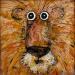 Painting Réal lion by Maury Hervé | Painting Raw art Animals Acrylic Ink Sand Pigments