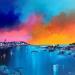 Painting Borealis by Pienon Cyril | Painting Abstract Landscapes Acrylic Sand