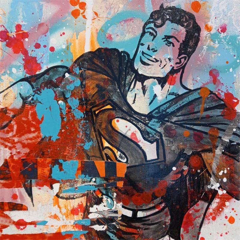 Painting Superman bis by Mestres Sergi | Painting Pop-art Graffiti Pop icons