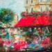 Painting Tea time  by Solveiga | Painting Impressionism Urban Life style Architecture Oil Acrylic