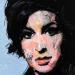 Gemälde Amy Winehouse von G. Carta | Gemälde Pop-Art Porträt Musik Pop-Ikonen Acryl Collage Tinte Upcycling Papier