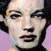 Gemälde Romy Schneider von G. Carta | Gemälde Pop-Art Porträt Kino Pop-Ikonen Acryl Collage Tinte Papier