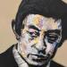 Gemälde Serge Gainsbourg von G. Carta | Gemälde Pop-Art Porträt Musik Pop-Ikonen Acryl Collage Tinte Upcycling Papier