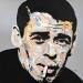 Painting Jacques Brel by G. Carta | Painting Pop-art Portrait Music Pop icons Acrylic Gluing Ink Upcycling Paper