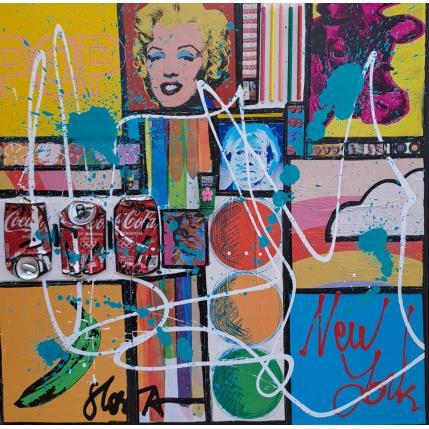 Painting Pop NY by Costa Sophie | Painting Pop-art Acrylic, Gluing, Upcycling