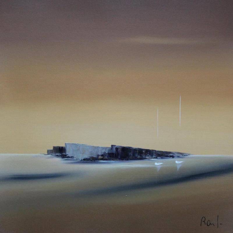 Painting Instant d'émotion 71 by Roussel Marie-Ange et Fanny | Painting Figurative Oil Marine, Minimalist