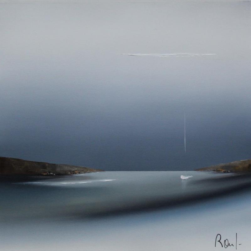 Painting Sérénité 71 by Roussel Marie-Ange et Fanny | Painting Figurative Marine Minimalist Oil