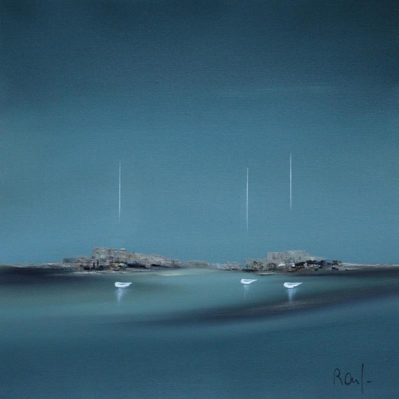 Painting Rivage 71 by Roussel Marie-Ange et Fanny | Painting Figurative Marine Minimalist Oil