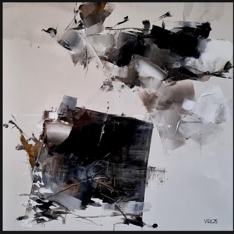 Peinture Flying over you par Virgis | Tableau Abstrait Huile Minimaliste