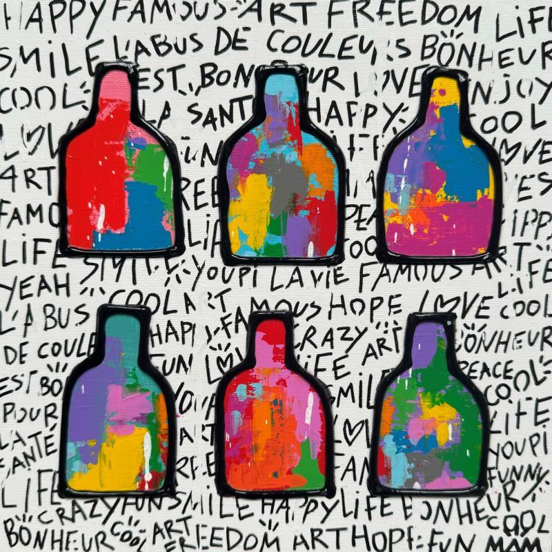 Peinture HAPPY COLORS par Mam | Tableau Pop-art Icones Pop Scènes de vie Minimaliste Acrylique