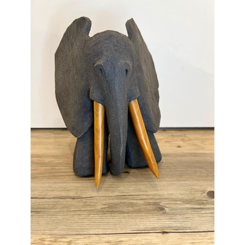 Sculpture Elephant gris by Roche Clarisse | Sculpture