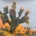 Painting Desert Prickly Pear by Carrillo Cindy  | Painting Figurative Landscapes Oil