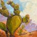 Painting Cactus and Sky by Carrillo Cindy  | Painting Figurative Landscapes Oil