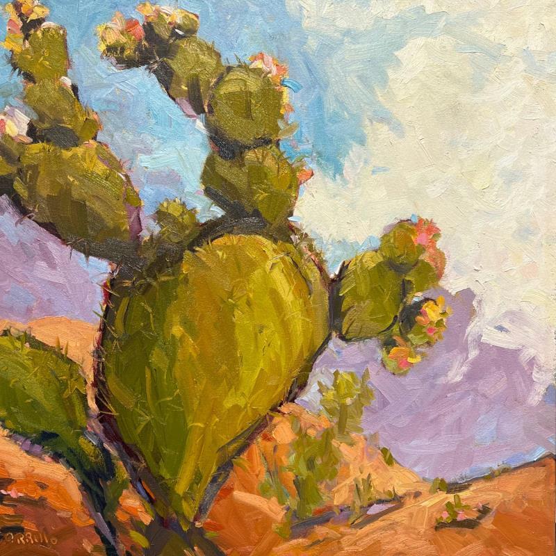 Painting Cactus and Sky by Carrillo Cindy  | Painting Figurative Landscapes Oil