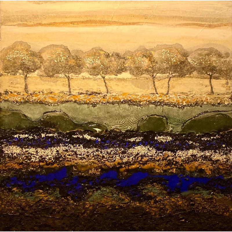 Painting Another Landscape 1 by Boiteux Etienne | Painting Abstract Acrylic, Gold leaf