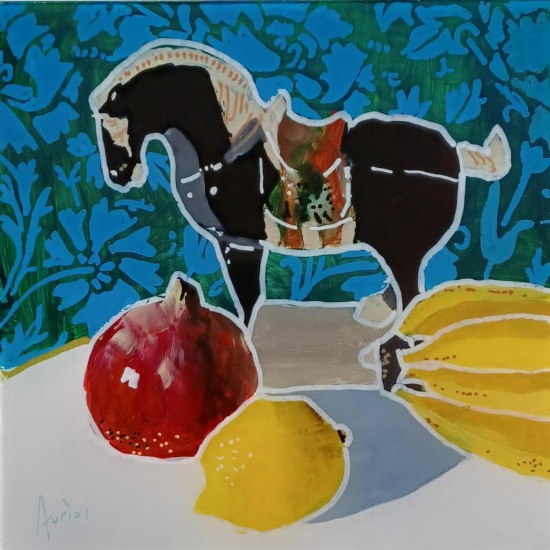 Painting Gengis avait découvert la grenade by Auriol Philippe | Painting Figurative Acrylic, Plexiglass, Posca Still-life