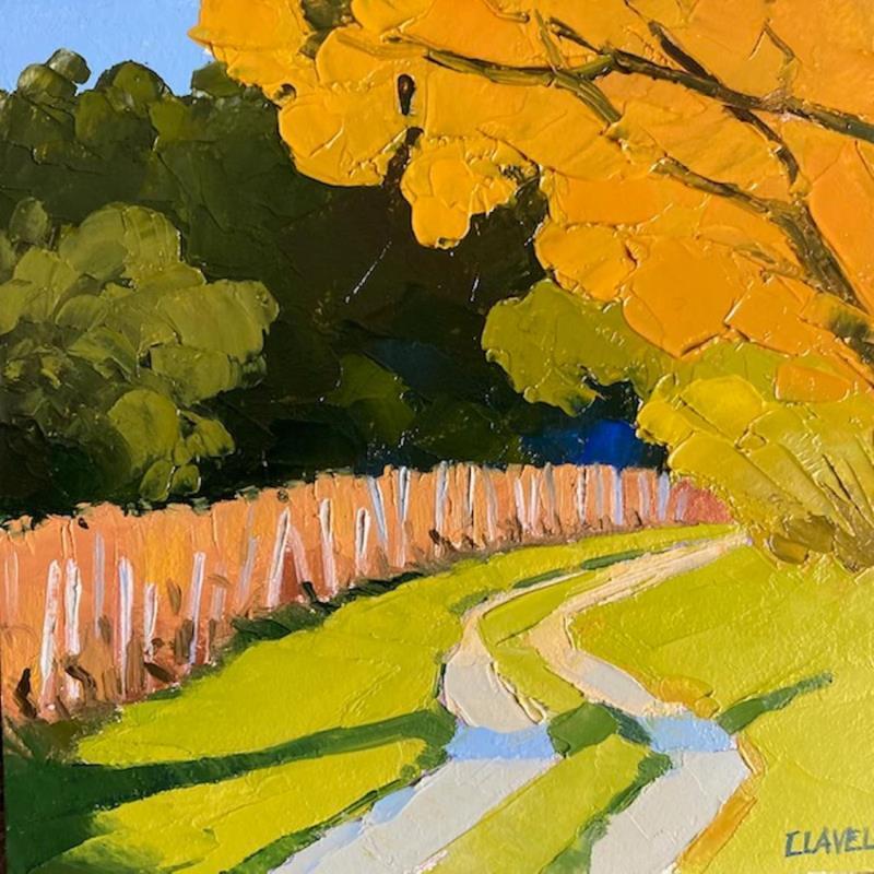 Painting Vers les vignes by Clavel Pier-Marion | Painting Impressionism Oil, Wood Landscapes