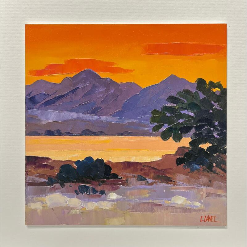 Painting Couchant lacustre by Clavel Pier-Marion | Painting Impressionism Oil, Wood Landscapes, Pop icons