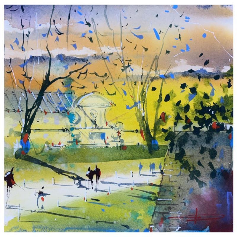 Painting Promenade au parc de la citadelle by Bailly Kévin  | Painting Figurative Ink, Watercolor Architecture, Pop icons, Urban