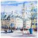 Painting Promenade sur la grand-place by Bailly Kévin  | Painting Figurative Urban Architecture Watercolor Ink