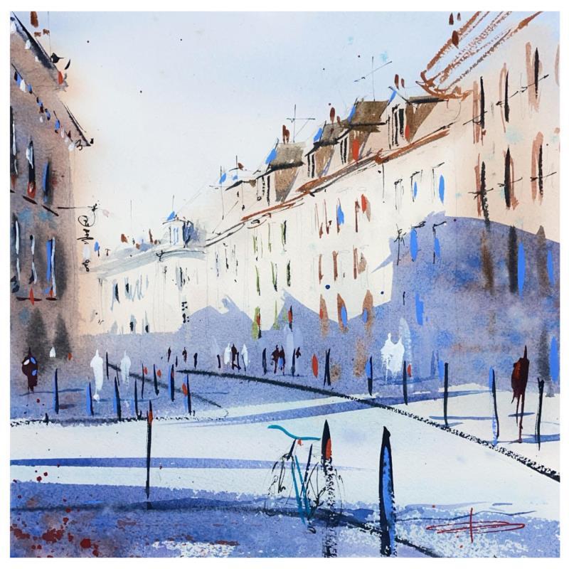 Painting Cœur de Lille by Bailly Kévin  | Painting Figurative Ink, Watercolor Architecture, Urban