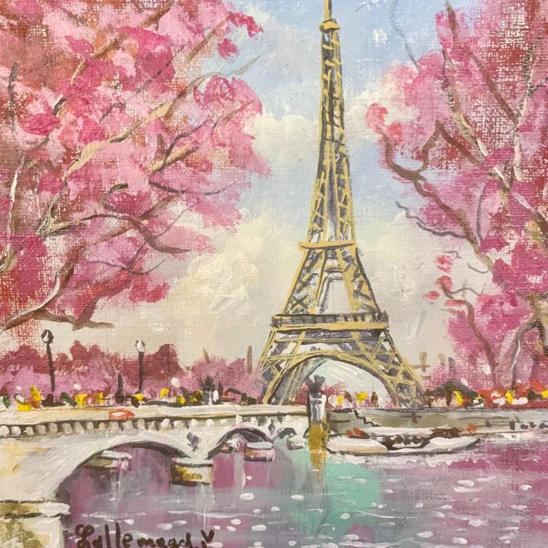 Painting Paris en rose by Lallemand Yves | Painting Figurative Urban Acrylic