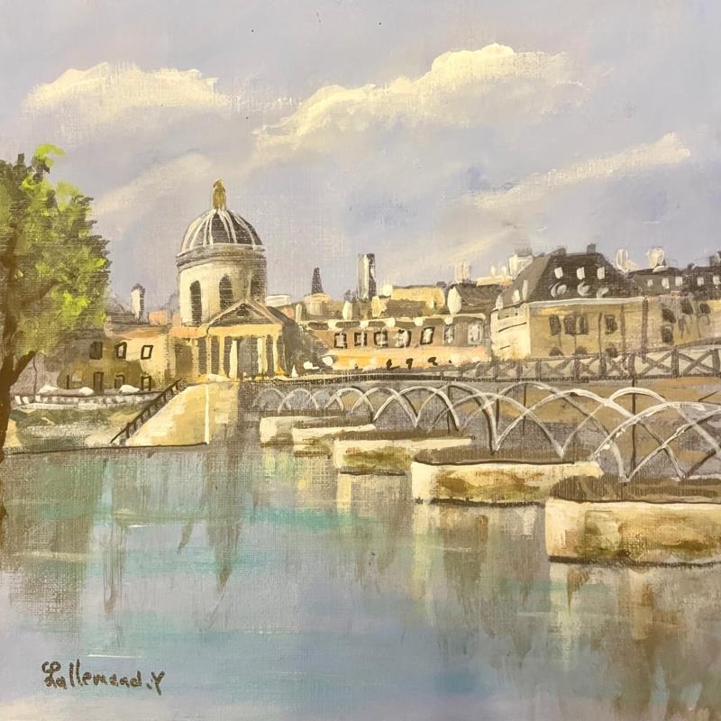 Gemälde Le pont des Arts von Lallemand Yves | Gemälde Figurativ Urban Acryl