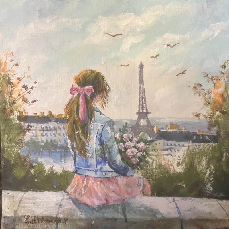 Painting Des fleurs pour la Dame de fer by Lallemand Yves | Painting Figurative Urban Acrylic