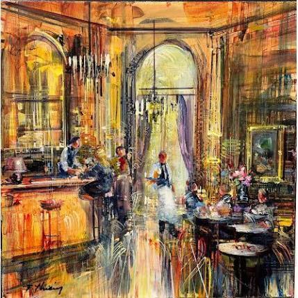 Painting Cosy café by Frédéric Thiery | Painting Figurative Acrylic