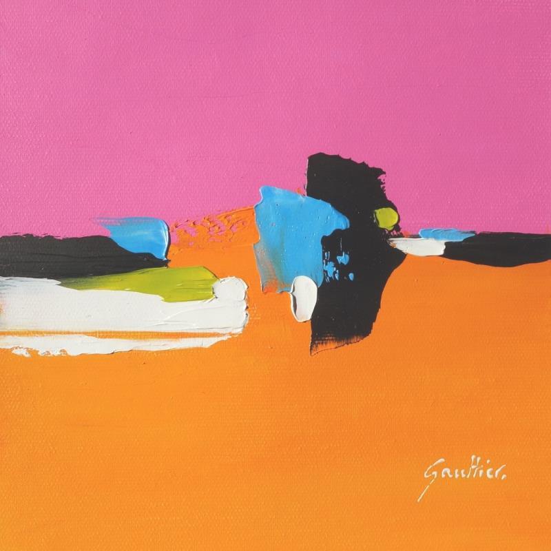 Painting Au lever du jour by Gaultier Dominique | Painting Abstract Minimalist Oil