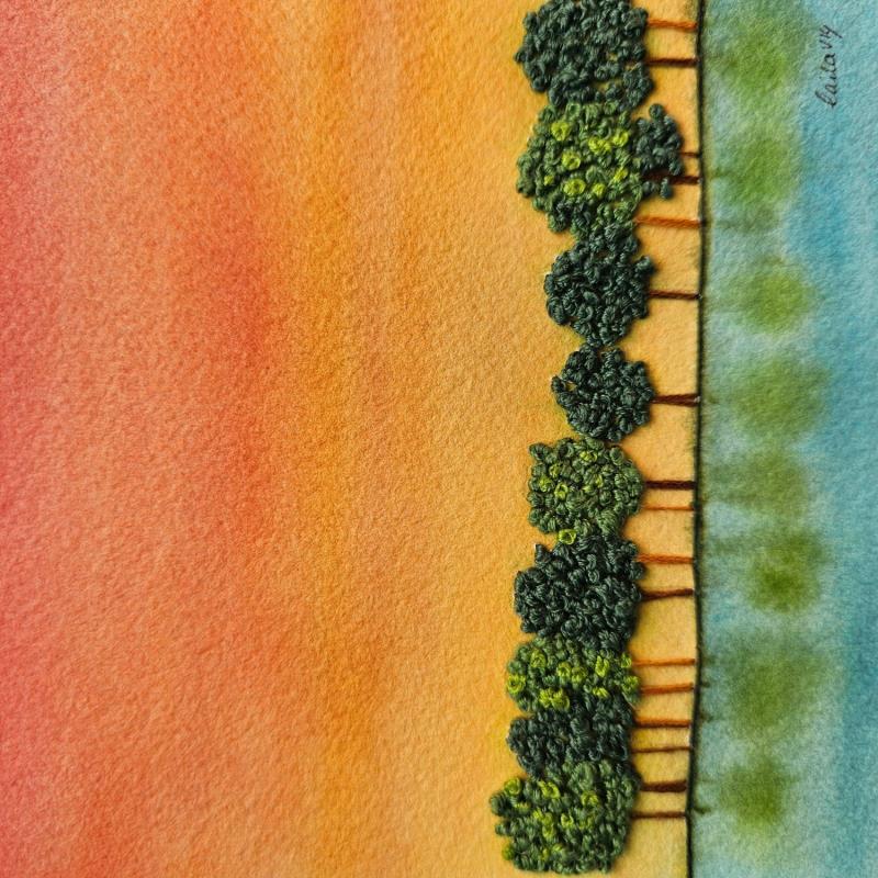 Painting Timeless Trees by Vazquez Laila | Painting Subject matter Textile, Watercolor