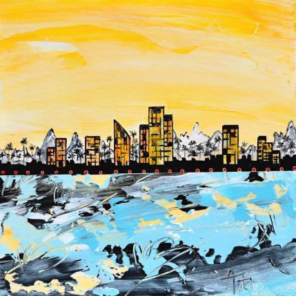 Peinture Horizon par Autelin Florence | Tableau Figuratif Acrylique Architecture, Marine, Urbain