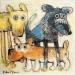 Painting 3 chiens by Maury Hervé | Painting Raw art Animals