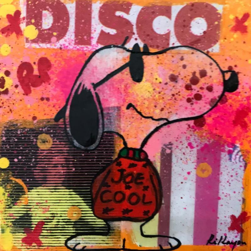 Painting Snoopy disco by Kikayou | Painting Pop-art Pop icons Graffiti Acrylic Gluing