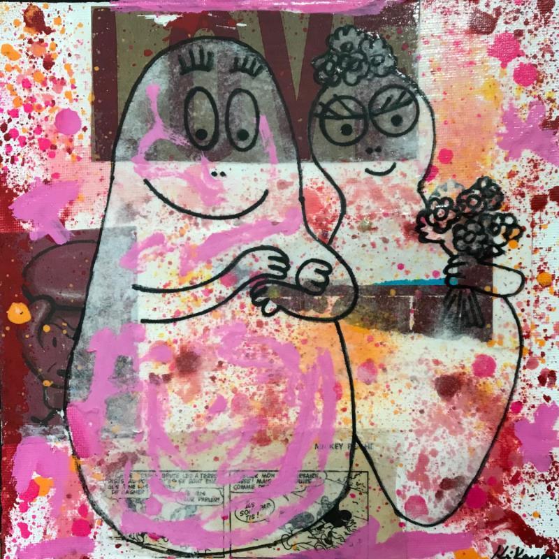 Painting Barbapapa by Kikayou | Painting Pop-art Pop icons Graffiti Acrylic Gluing