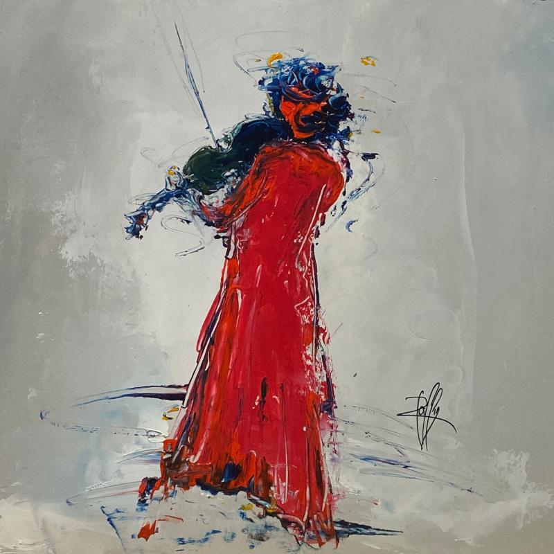 Painting Violoniste by Raffin Christian | Painting Figurative Oil Life style