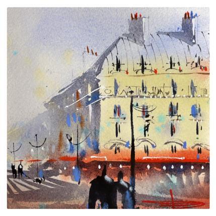 Painting boulevard parisien by Bailly Kévin  | Painting Figurative Ink, Watercolor Architecture, Urban