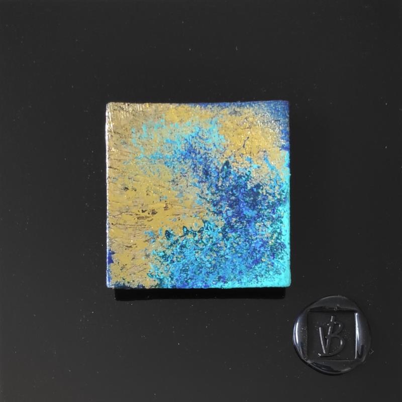 Painting Futuna by Bauquel Véronique | Painting Abstract Acrylic, Gluing, Metal, Resin, Wood Minimalist