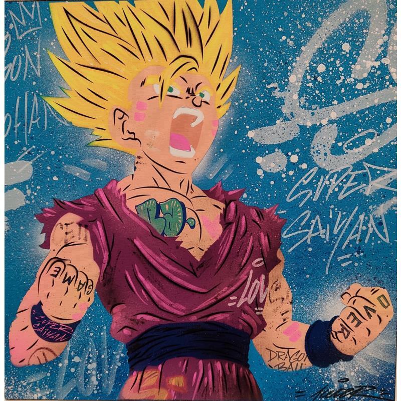 Peinture Son Gohan par Kedarone | Tableau Street Art Acrylique, Graffiti Icones Pop