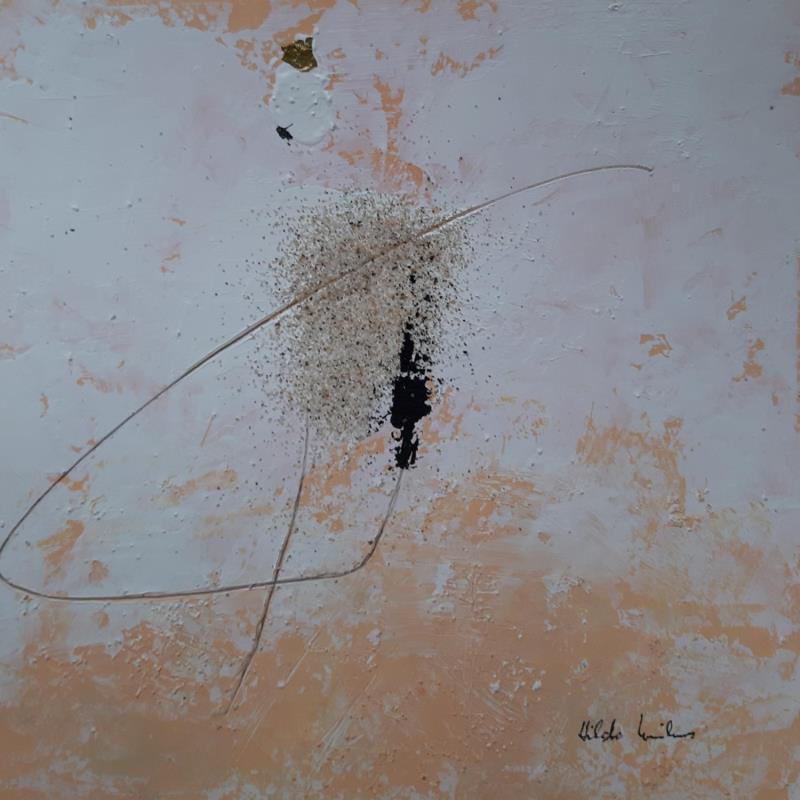 Painting abstract orange A 137 by Wilms Hilde | Painting Abstract Acrylic, Gluing, Gold leaf